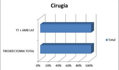 Distribución según el tipo de cirugía