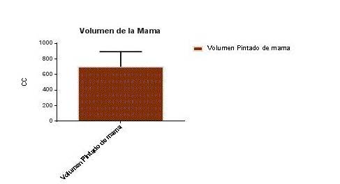 Pacientes clasificadas
según volumen mamario contorneado.