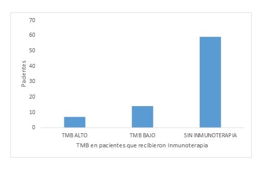 ¨¨Pacientes con patología oncológica que recibieron Inmunoterapia según el estatus del TM