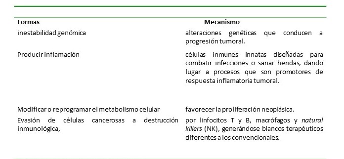 Procesos emergentes en la formacin y mantencin del cncer