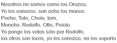 Lipograma que excluye todas las vocales excepto la “O”. Canción
de León Gieco (1997).