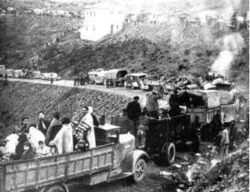 Imagen del �xodo de los espa�oles que salieron hasta Francia en 1939. Tomada de Santos F. Exilados y emigrados 1939- Cuadernos de la Fundaci�n- Biblioteca virtual Miguel de Cervantes.