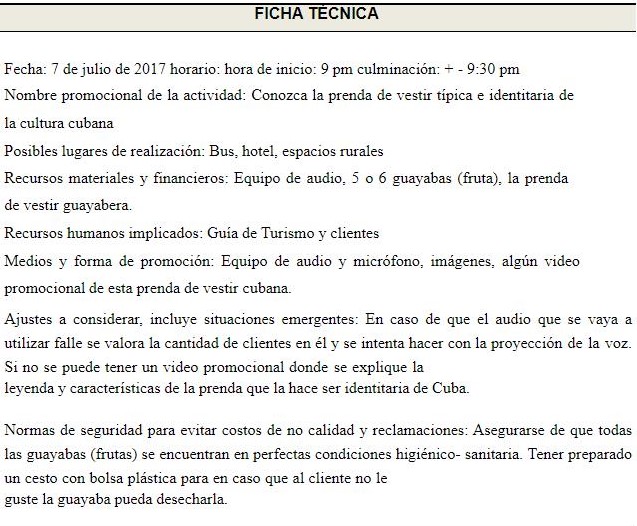 Ejemplo de una Ficha tcnica
