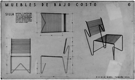 Mobiliario de bajo costo. Dise&ntilde;o de Clara Porset para el Concurso Prize Design for Modern Furniture, MoMA NY, 1948