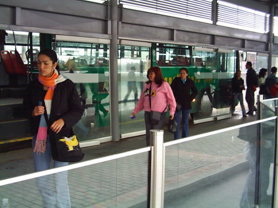 Transmilenio station in Bogotá. (Photo of the author, 2011).