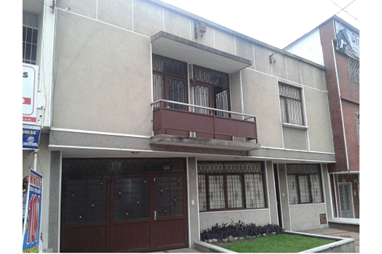 Vivienda del barrio Bel&eacute;n con influencias de la Bauhaus. Carrera S&eacute;ptima entre calles 7 y 8. Fuente: Grupo de investigaci&oacute;n E.ArC (2014).