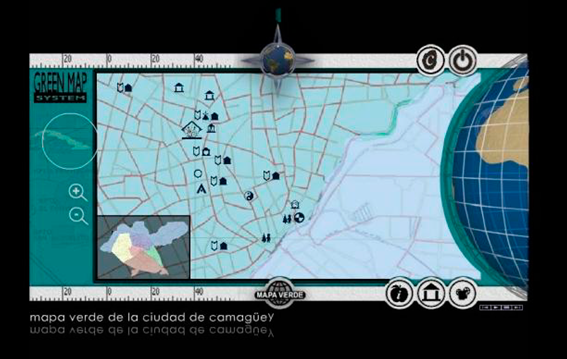 Interface del Mapa Verde de la ciudad de Camagüey. Fuente: elaborado por el equipo de estudiantes de 5to año de arquitectura.