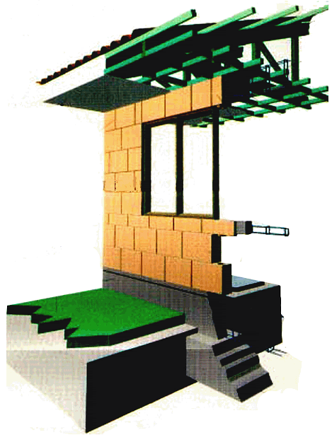 Sistema de construcci&oacute;n para viviendas compuesto con elementos producidos con desechos industriales procedentes del vertedero de Cochabamba, Bolivia, elaborado en 1998-99 en la Maestr&iacute;a en Ciencias de la Construcci&oacute;n desarrollada por el CECAT en la Universidad Mayor de San Sim&oacute;n por Buitrago y Gareca, con A. Alfonso como consultor y J. Flores tutor.