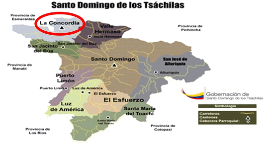 Mapa de localización de La Concordia.