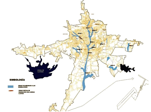 Zonas de riesgos ante inundaciones. Ciudad de Holgu&iacute;n. Cuba.