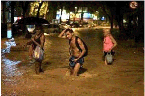 Inundaciones en vecindario de Gavea. S&aacute;bado, 12 de marzo, 2016. Rio de Janeiro. Brasil.