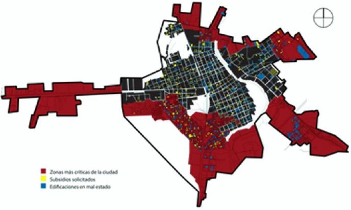 Zonas cr&iacute;ticas del h&aacute;bitat en la ciudad de Sagua la Grande.