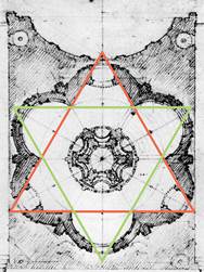 Plan de Sant’Ivo a la Sapienza, Borromini, Roma. 
