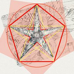 Construcción geométrica de la estrella de madera.