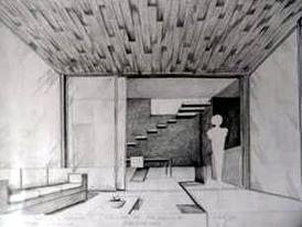 (derecha). Dibujo espacio interior