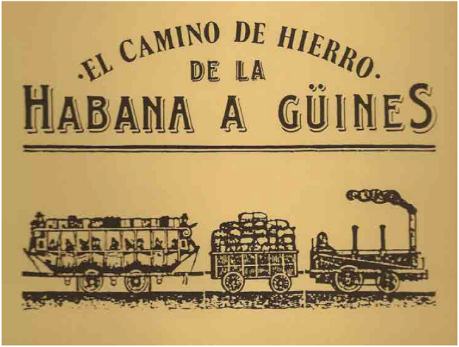 Camino de Hierro de La Habana a G&uuml;ines, 1er ferrocarril de Iberoam&eacute;rica. Fuente: https://www.google.com/search?q=ferrocarril+en+cuba