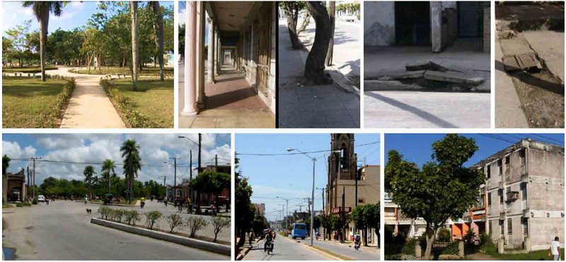 Espacios públicos, vialidades y áreas verdes en la Avenida de los Mártires. Fuente: Archivo personal.