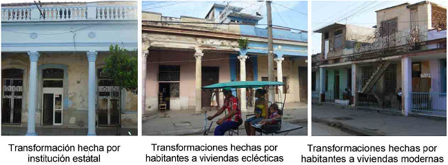 Inmuebles transformados en la Avenida de los Mártires. Fuente: Archivo personal.