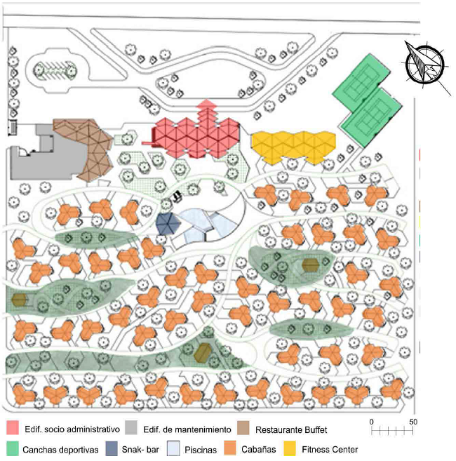 Plan general de la villa tur&iacute;stica en Salto y Ganuza. Fuente: autores, 2018.