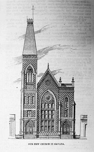 Dibujo original del proyecto de la Iglesia. Cortesía de la Arq. Beatriz del Cueto.