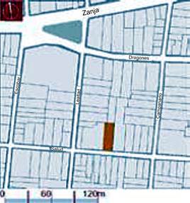 Microlocalización de la Iglesia (resaltada en color rojo). Tomado de Centro Habana: Un Futuro Sustentable.