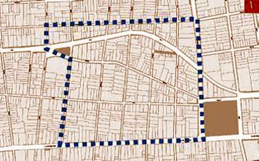 Delimitación del Barrio Chino de La Habana. Tomado del libro Centro Habana. Un Futuro Sustentable. 