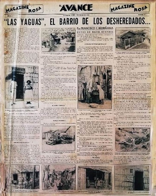 Reportaje sobre Las Yaguas en diario Avance