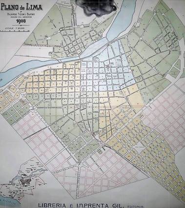 Idea de expansión del ingeniero Tizón i Bueno para Lima, 1908. 
