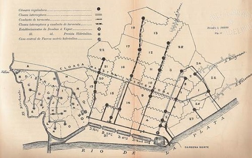 Proyecto de alcantarillado para Buenos Aires, 1905. 