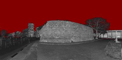 Nube de puntos sin procesar en la interfaz del programa Z+F Laser. 