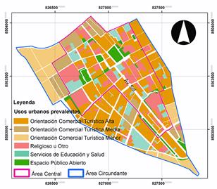 Orientación turística de los usos predominantes de las manzanas