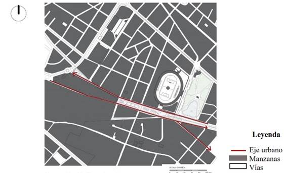 Plano del espacio urbano a intervenir.