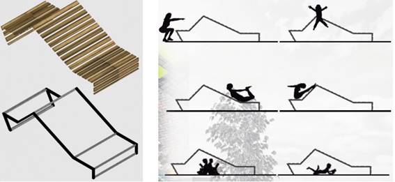 Propuesta dise&ntilde;o mobiliario espacio p&uacute;blico.
