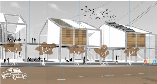 Importancia de la planta baja libre para reducir el impacto de las inundaciones costeras ligeras, garantizando protección de servicios en planta alta.