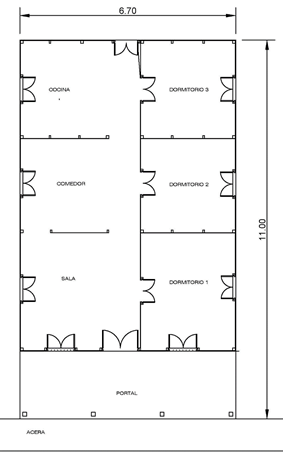 Planta de las casas construidas por la Asociaci&oacute;n de Fabricaci&oacute;n La Crecherie.