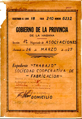 Expediente Trabajo Sociedad Cooperativa de Fabricaci&oacute;n.