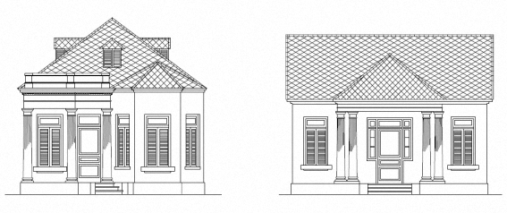 Viviendas proyectadas por el joven ingeniero Max Borges del Junco, 1916. Propietarios: V. S. Villalta (Izquierda) y Del Valle Duquezne (Derecha).