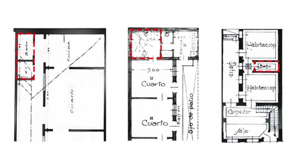 La principal modificaci&oacute;n ocurrida dentro del tipo de casa de patio lateral fue la ubicaci&oacute;n del ba&ntilde;o.