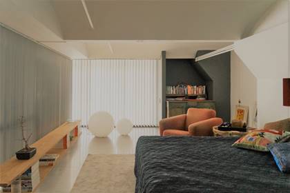 Casa Nau. Habitación principal, matrimonial. Fotografía: Alma Debenath.