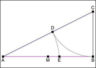 Segmento dividido en extrema y media raz&oacute;n.