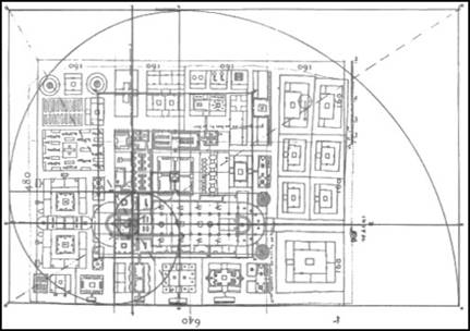 Trazo y proporci&oacute;n presente en la planta de Saint Gall. 1987.