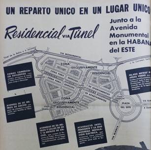 Promoci&oacute;n del Residencial V&iacute;a T&uacute;nel, donde se distribuci&oacute;n muestra su zonificaci&oacute;n urbana en sectores funcionales. 