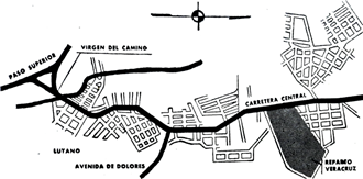 Ubicaci&oacute;n del Residencial Veracruz y otros repartos adosados a la Carretera Central. 