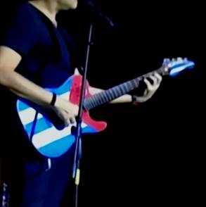 La imagen de la bandera sobre la guitarra identifica la procedencia del int&eacute;rprete. 