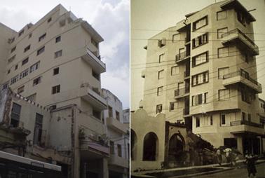 No se trata del mismo edificio, aunque el ritmo de los balcones en voladizo los hace muy similares. Izquierda: Edificio TRANSACO, Galiano No.115, Centro Habana, 1954 (Tabla 1, No. 18). Derecha: Edificio D&uacute;plex, Ave. 63, Marianao, 1953- 1956 (Tabla 1, No.15).