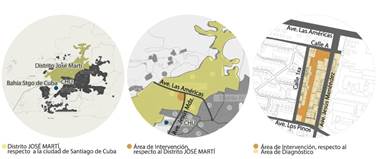 Ubicación del área de estudio respecto a la ciudad.