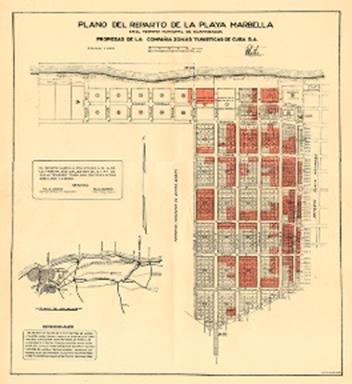 Plano del reparto de la Playa Marbella. 