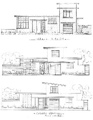 Casas para los miembros de la familia Echarte en el reparto Ampliación de Séptima Avenida. Llama la atención que los proyectos fueron realizados a lápiz. 