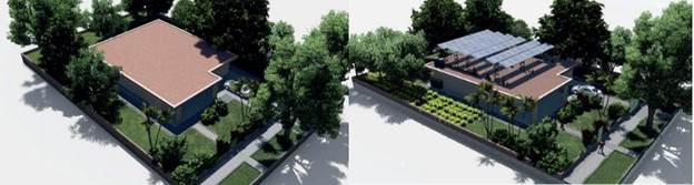 Posibles transformaciones en los tipos urbanos Semi - compactos de bajo COS. Doble cubierta. Fuente: Elaborado por Carlos Ra�l Salgado.