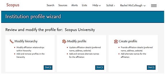 Institution Profile Wizard.